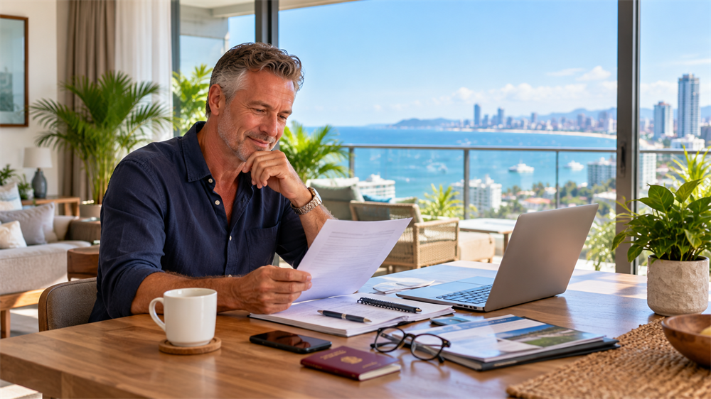 International resident planning a long-term move to Thailand while reviewing visa and relocation arrangements in Pattaya.